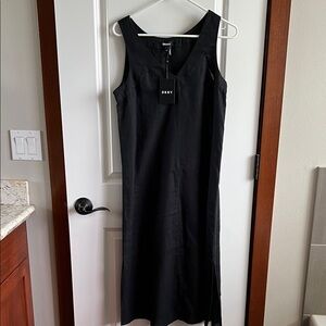DKNY Elegant Black Midi Dress